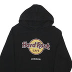 HARD ROCK CAFE Mens Black London Pullover Hoodie L Cotton Blend Casual