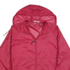 WOOLRICH Womens Red Lightweight Zip Jacket L Polyester Plain Hooded Casual