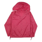 WOOLRICH Womens Red Lightweight Zip Jacket L Polyester Plain Hooded Casual