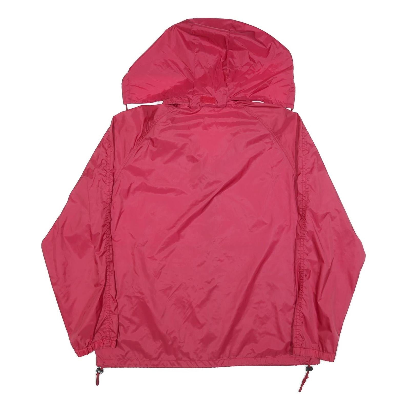 WOOLRICH Womens Red Lightweight Zip Jacket L Polyester Plain Hooded Casual
