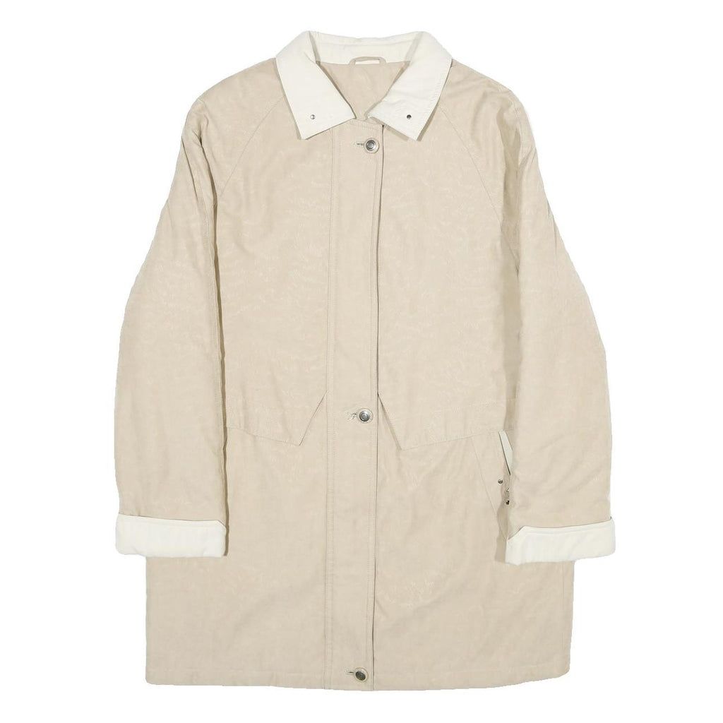 C&A Womens Beige & Cream Zip Jacket UK 10 Polyester Blend Plain Casual Outerwear