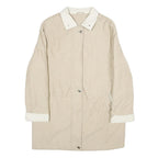 C&A Womens Beige & Cream Zip Jacket UK 10 Polyester Blend Plain Casual Outerwear