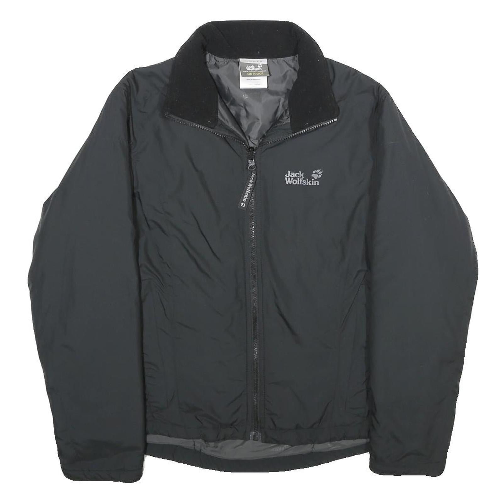 JACK WOLFSKIN Womens Black Outdoor Jacket UK 12 Nylon Zip Lightweight Insulated