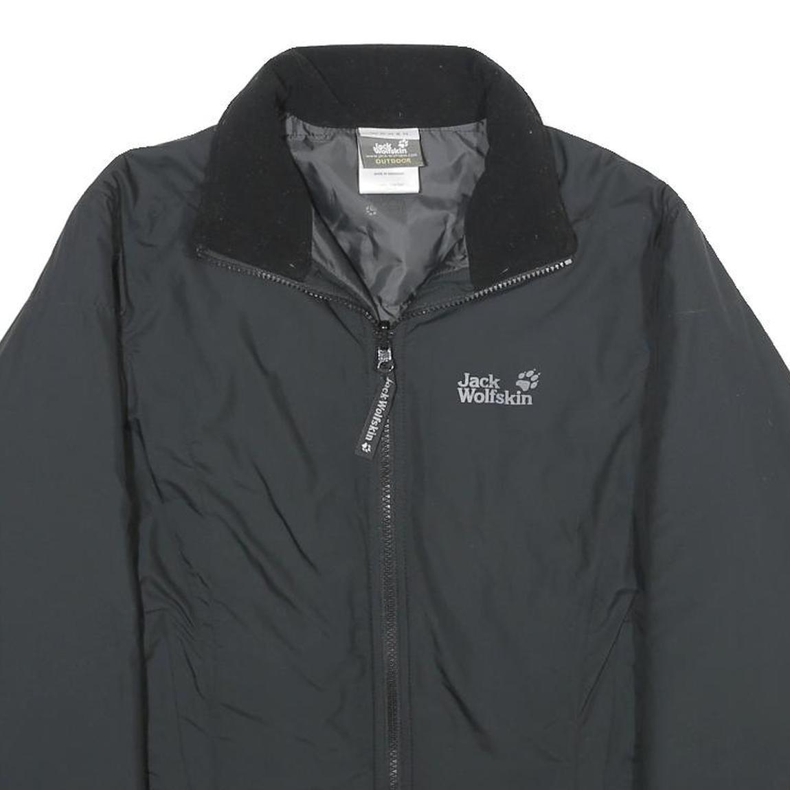 JACK WOLFSKIN Womens Black Outdoor Jacket UK 12 Nylon Zip Lightweight Insulated