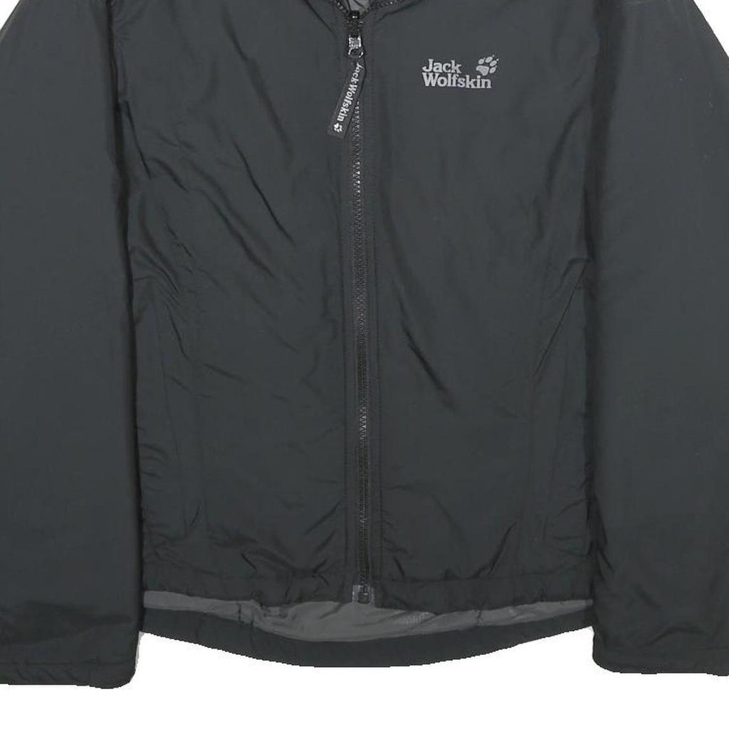 JACK WOLFSKIN Womens Black Outdoor Jacket UK 12 Nylon Zip Lightweight Insulated