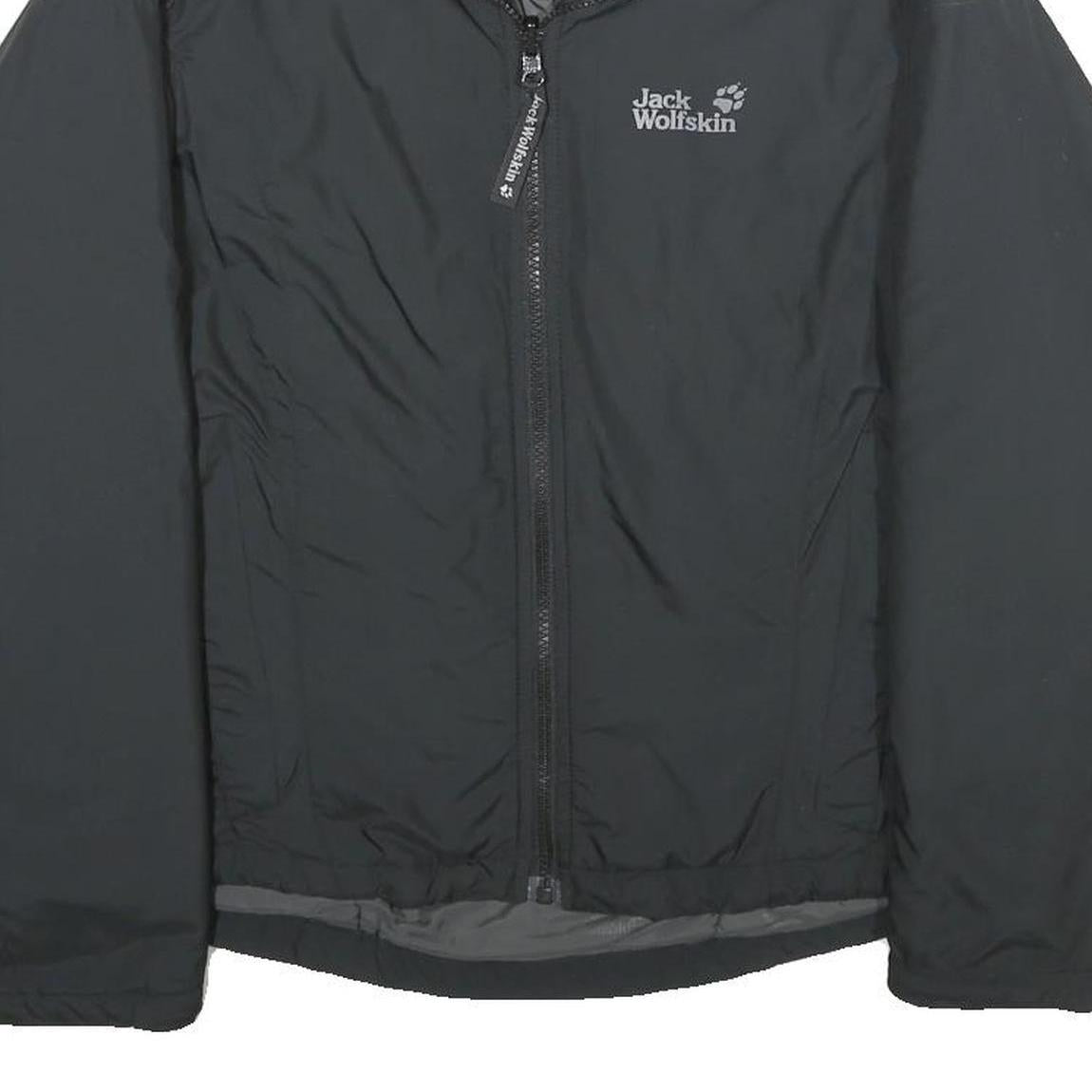 JACK WOLFSKIN Womens Black Outdoor Jacket UK 12 Nylon Zip Lightweight Insulated