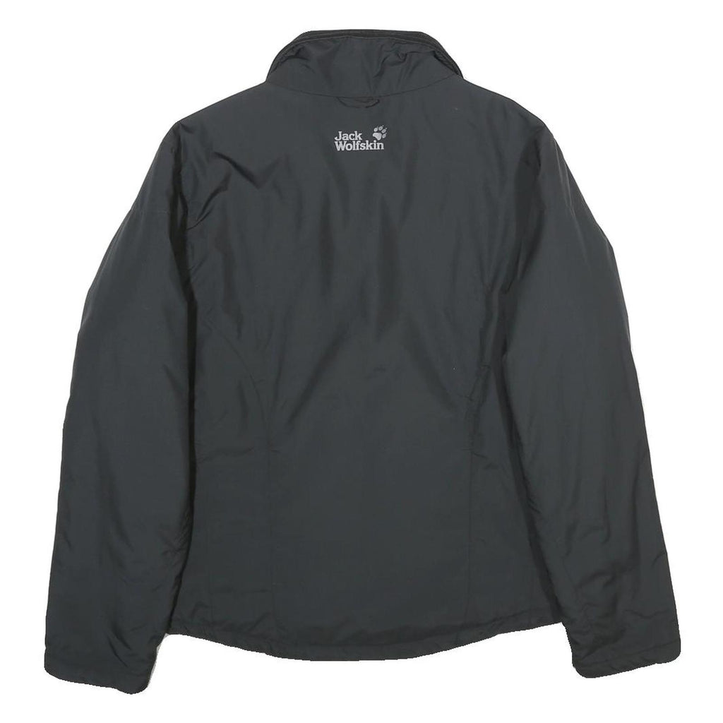 JACK WOLFSKIN Womens Black Outdoor Jacket UK 12 Nylon Zip Lightweight Insulated