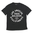 TRUE RELIGION Mens Black Graphic T-Shirt M Short Sleeve Crew Neck Cotton Blend