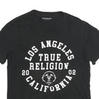 TRUE RELIGION Mens Black Graphic T-Shirt M Short Sleeve Crew Neck Cotton Blend