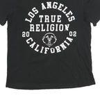 TRUE RELIGION Mens Black Graphic T-Shirt M Short Sleeve Crew Neck Cotton Blend