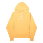 CHAMPION REVERSE WEAVE Mens Yellow Pullover Hoodie S Cotton Blend Casual