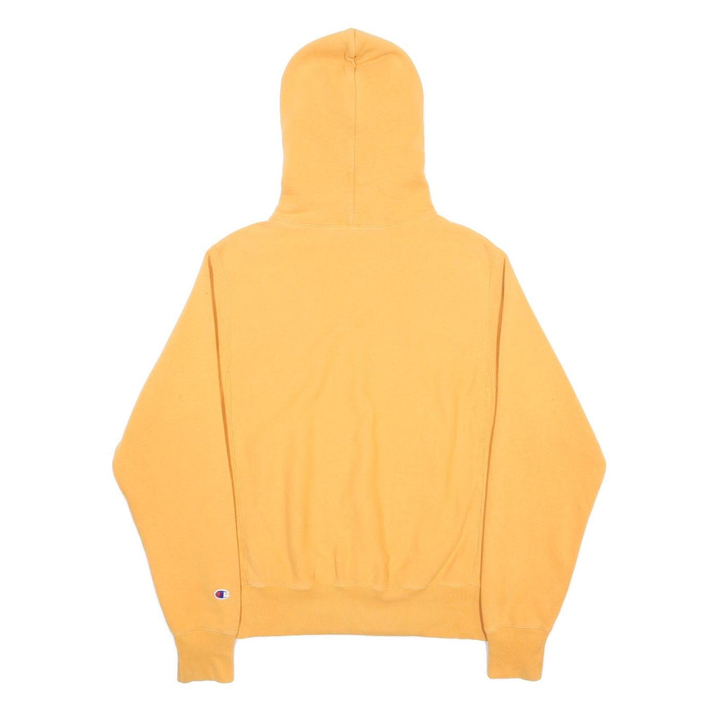 CHAMPION REVERSE WEAVE Mens Yellow Pullover Hoodie S Cotton Blend Casual