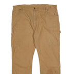 DICKIES Mens Cotton Blend Beige Regular Straight Trousers W42 L32 Workwear Zip