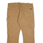 DICKIES Mens Cotton Blend Beige Regular Straight Trousers W42 L32 Workwear Zip