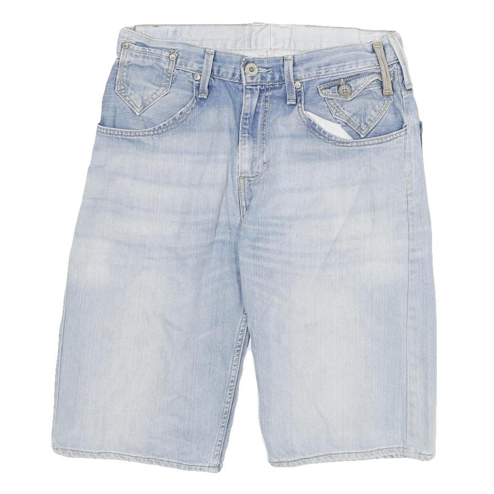 LEVI'S Mens Shorts Blue Casual Denim L W30 Distressed Comfortable Classic Fit