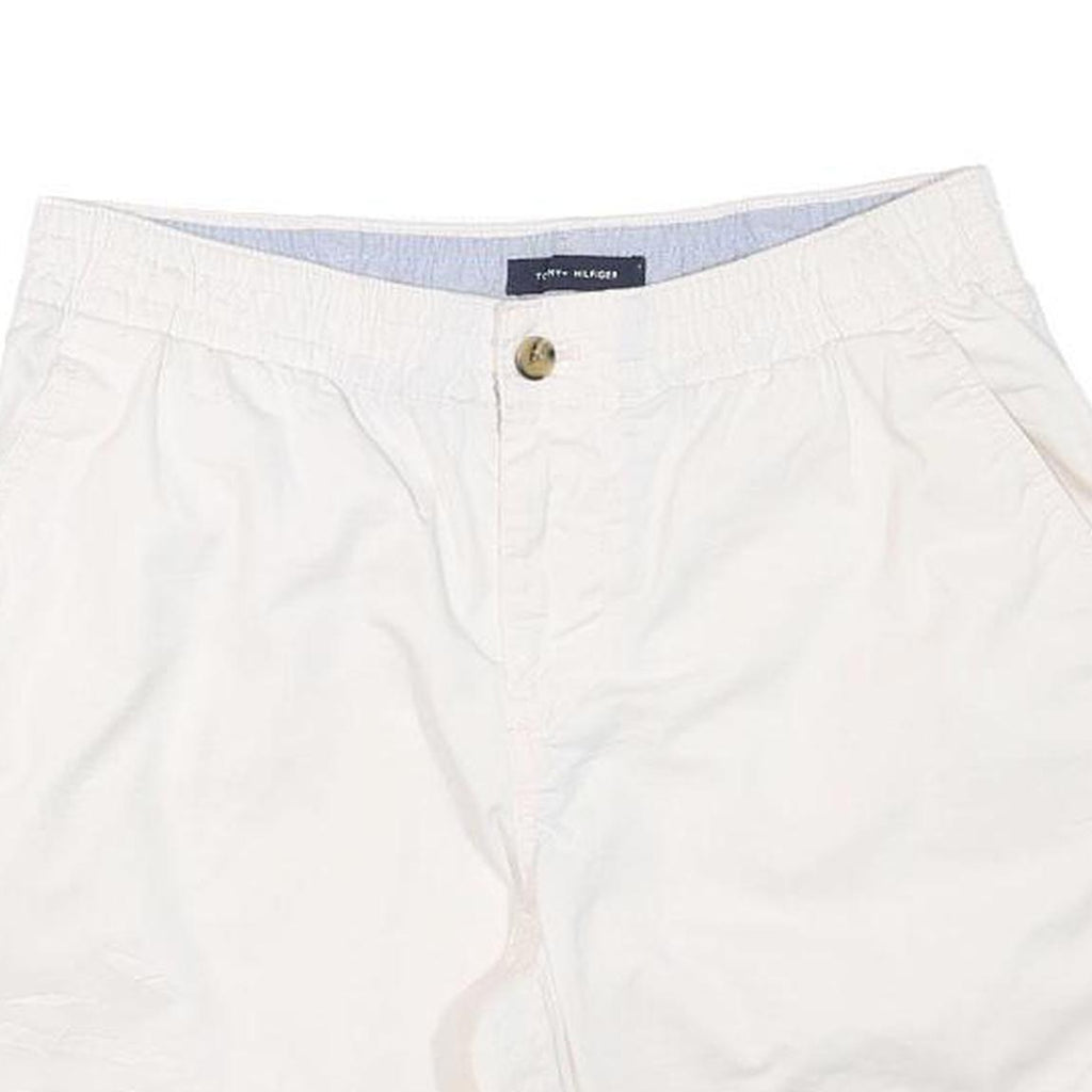 TOMMY HILFIGER Womens Cream Casual Shorts M W29 Cotton Blend Lightweight Summer