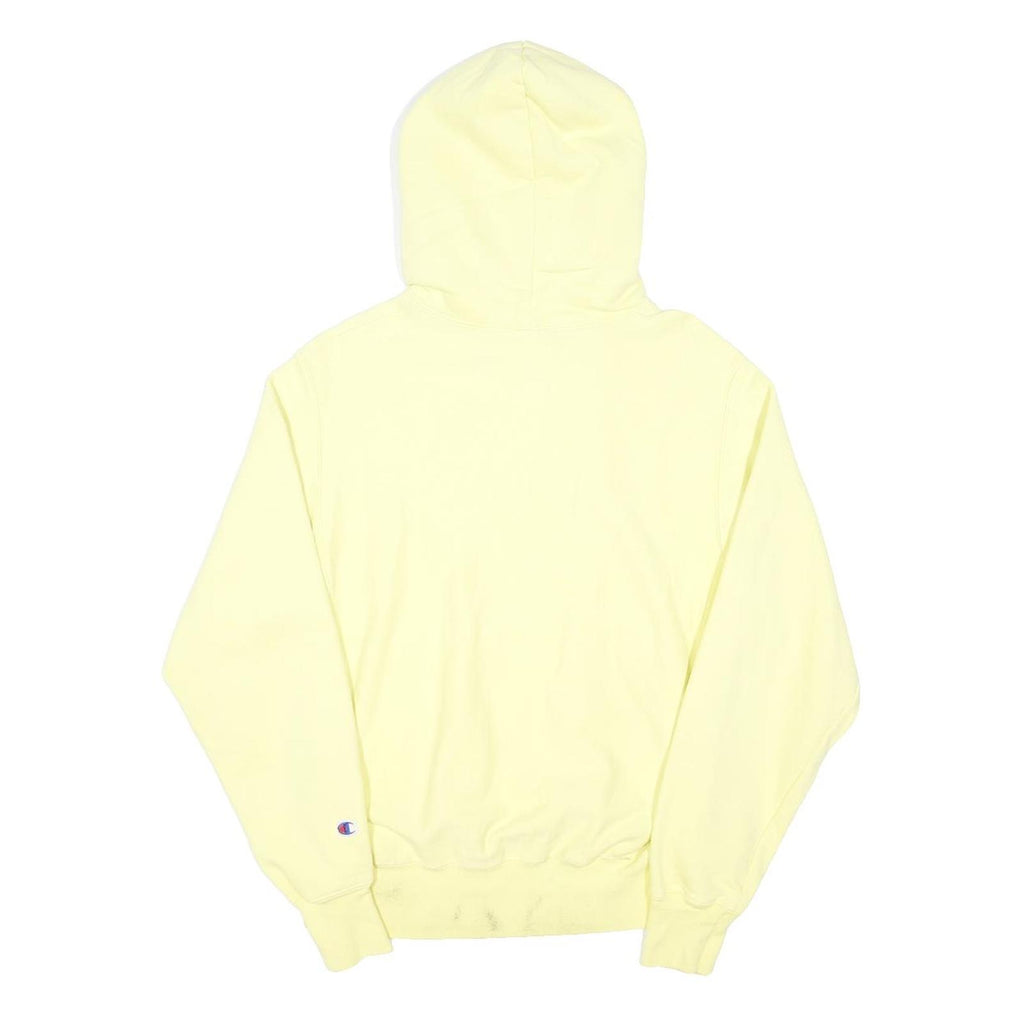 CHAMPION REVERSE WEAVE Womens Yellow Hoodie S Cotton Blend Pullover Casual