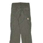 CARHARTT Mens Cotton Blend Green Regular Cargo Trousers W28 L32 Workwear Pockets