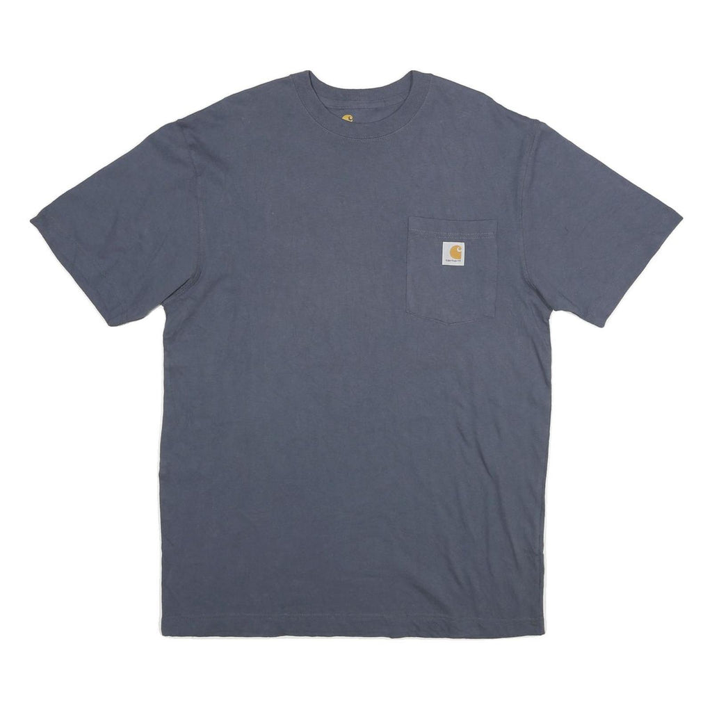 CARHARTT Mens Blue Pocket T-Shirt M Crew Neck Short Sleeve Cotton Classic