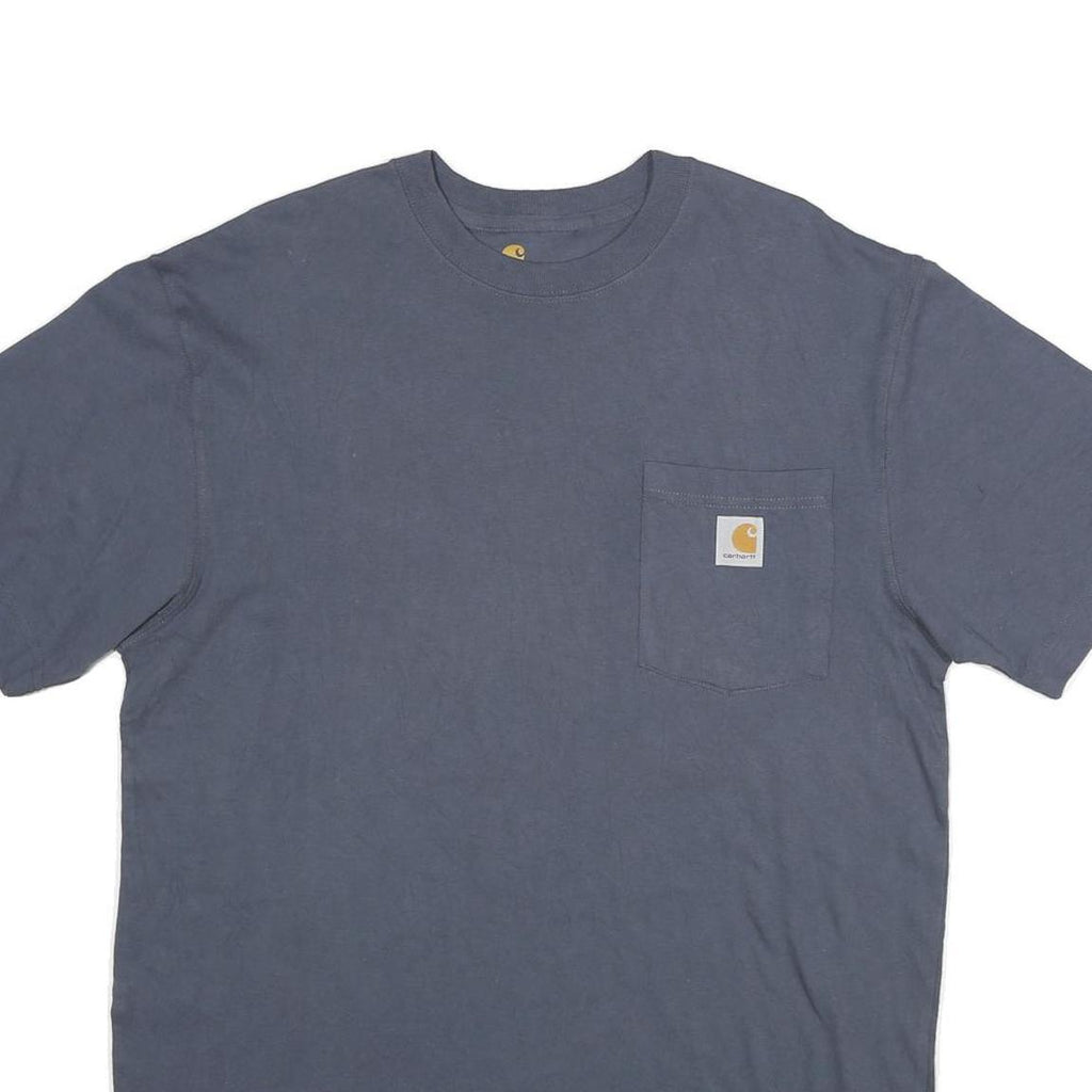 CARHARTT Mens Blue Pocket T-Shirt M Crew Neck Short Sleeve Cotton Classic