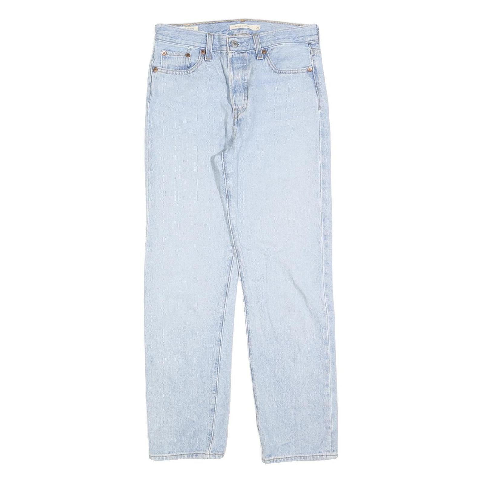 LEVI'S Womens Regular Fit Blue Denim Jeans Button W26 L28 Classic Comfortable