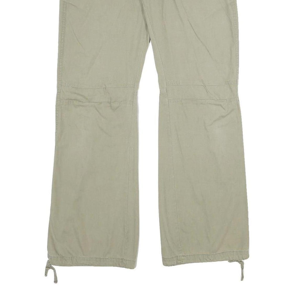 PUMA Womens Cotton Beige Relaxed Tapered Trousers W28 L32 Casual Comfort