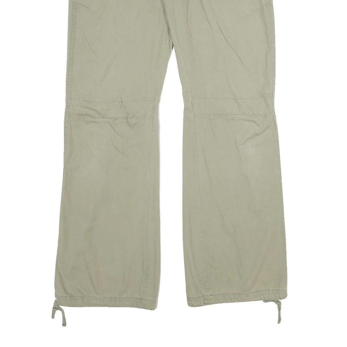 PUMA Womens Cotton Beige Relaxed Tapered Trousers W28 L32 Casual Comfort