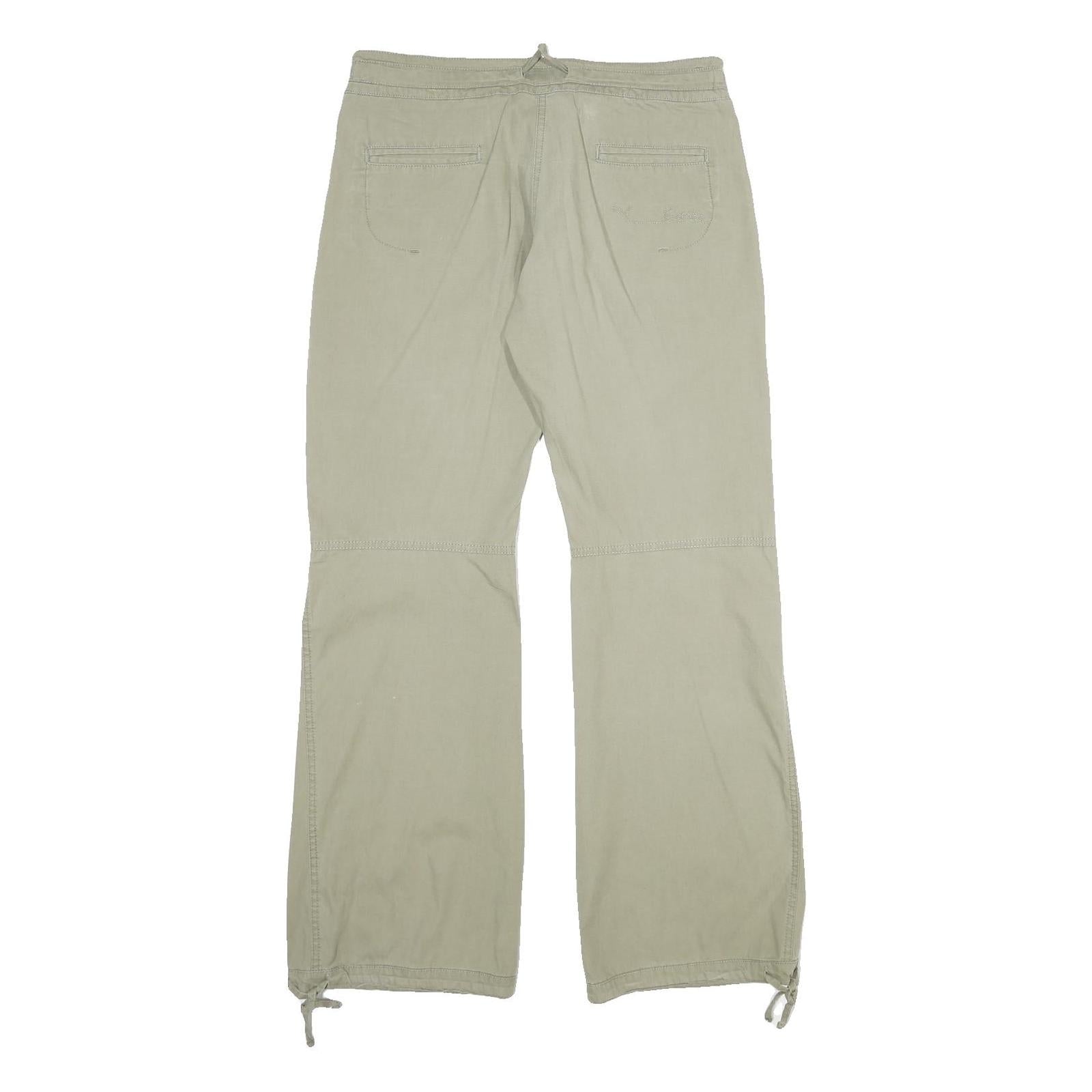 PUMA Womens Cotton Beige Relaxed Tapered Trousers W28 L32 Casual Comfort