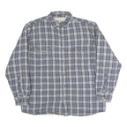 REDHEAD Mens Blue & Grey Check Shirt L Casual Cotton Blend Long Sleeve Two