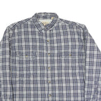 REDHEAD Mens Blue & Grey Check Shirt L Casual Cotton Blend Long Sleeve Two