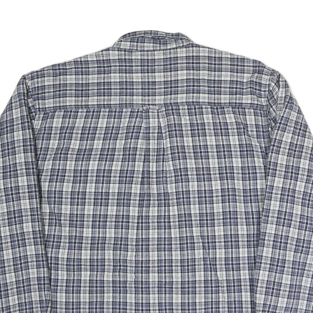 REDHEAD Mens Blue & Grey Check Shirt L Casual Cotton Blend Long Sleeve Two