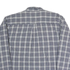 REDHEAD Mens Blue & Grey Check Shirt L Casual Cotton Blend Long Sleeve Two