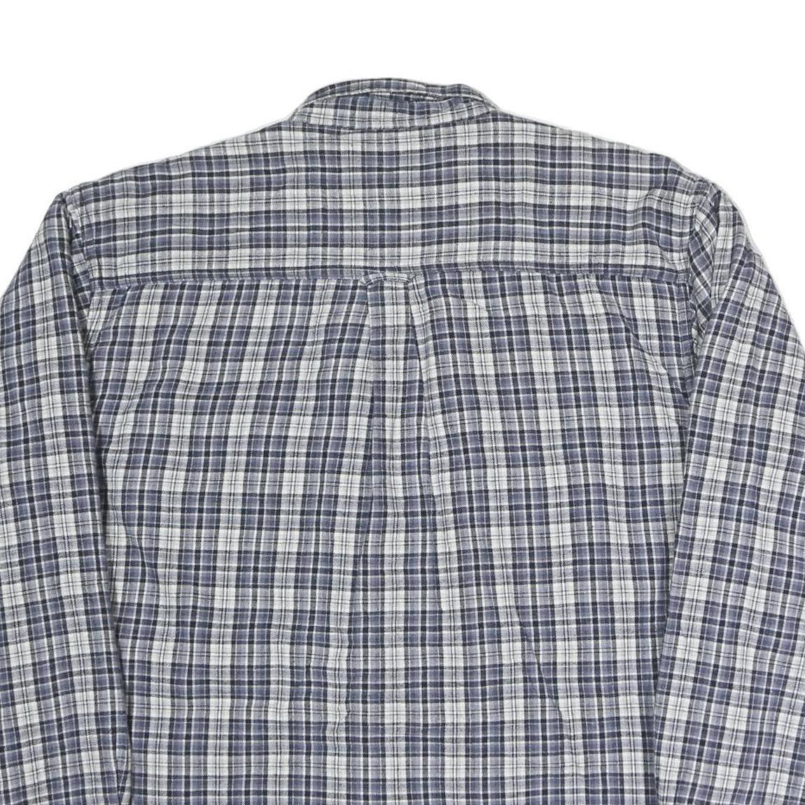 REDHEAD Mens Blue & Grey Check Shirt L Casual Cotton Blend Long Sleeve Two