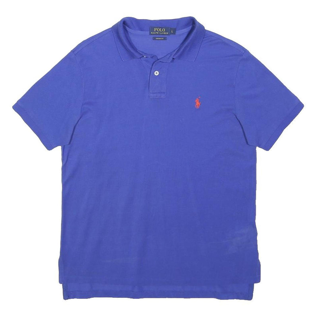 POLO RALPH LAUREN Boys Blue Short Sleeve Polo Shirt L Cotton Classic Fit