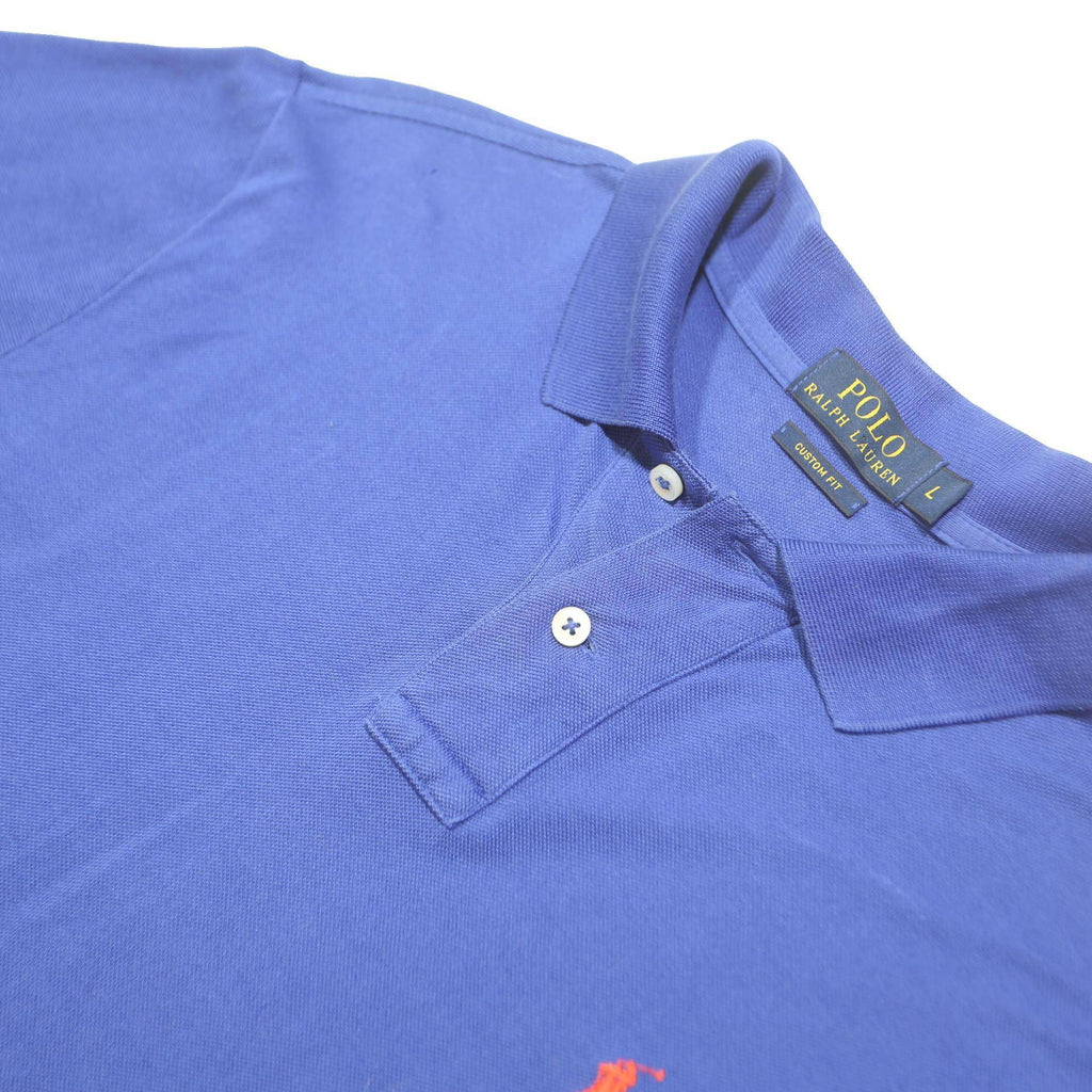 POLO RALPH LAUREN Boys Blue Short Sleeve Polo Shirt L Cotton Classic Fit