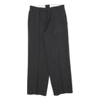 Womens Black Regular Fit Straight Leg Trousers W28 L28 Classic Zip Closure