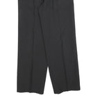 Womens Black Regular Fit Straight Leg Trousers W28 L28 Classic Zip Closure