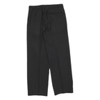 Womens Black Regular Fit Straight Leg Trousers W28 L28 Classic Zip Closure