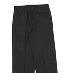 Womens Black Regular Fit Straight Leg Trousers W28 L28 Classic Zip Closure