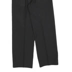 Womens Black Regular Fit Straight Leg Trousers W28 L28 Classic Zip Closure