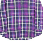 CHAPS Mens Purple & Navy Check Shirt XL Button-Down Collar Casual Cotton
