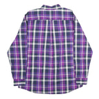 CHAPS Mens Purple & Navy Check Shirt XL Button-Down Collar Casual Cotton