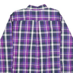 CHAPS Mens Purple & Navy Check Shirt XL Button-Down Collar Casual Cotton