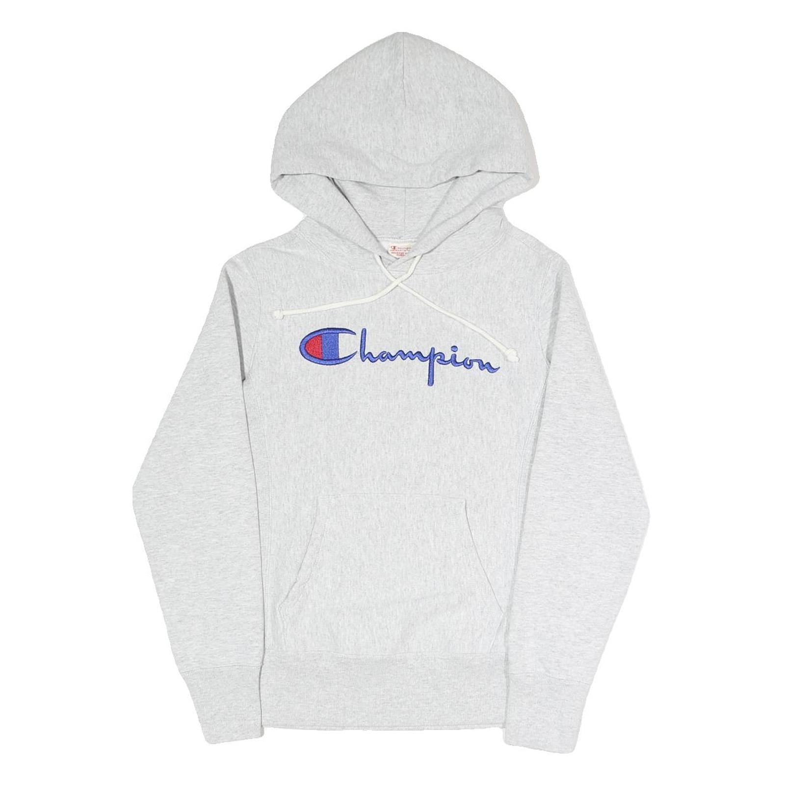 CHAMPION REVERSE WEAVE Mens Grey Hoodie XS Cotton Blend Pullover Hooded