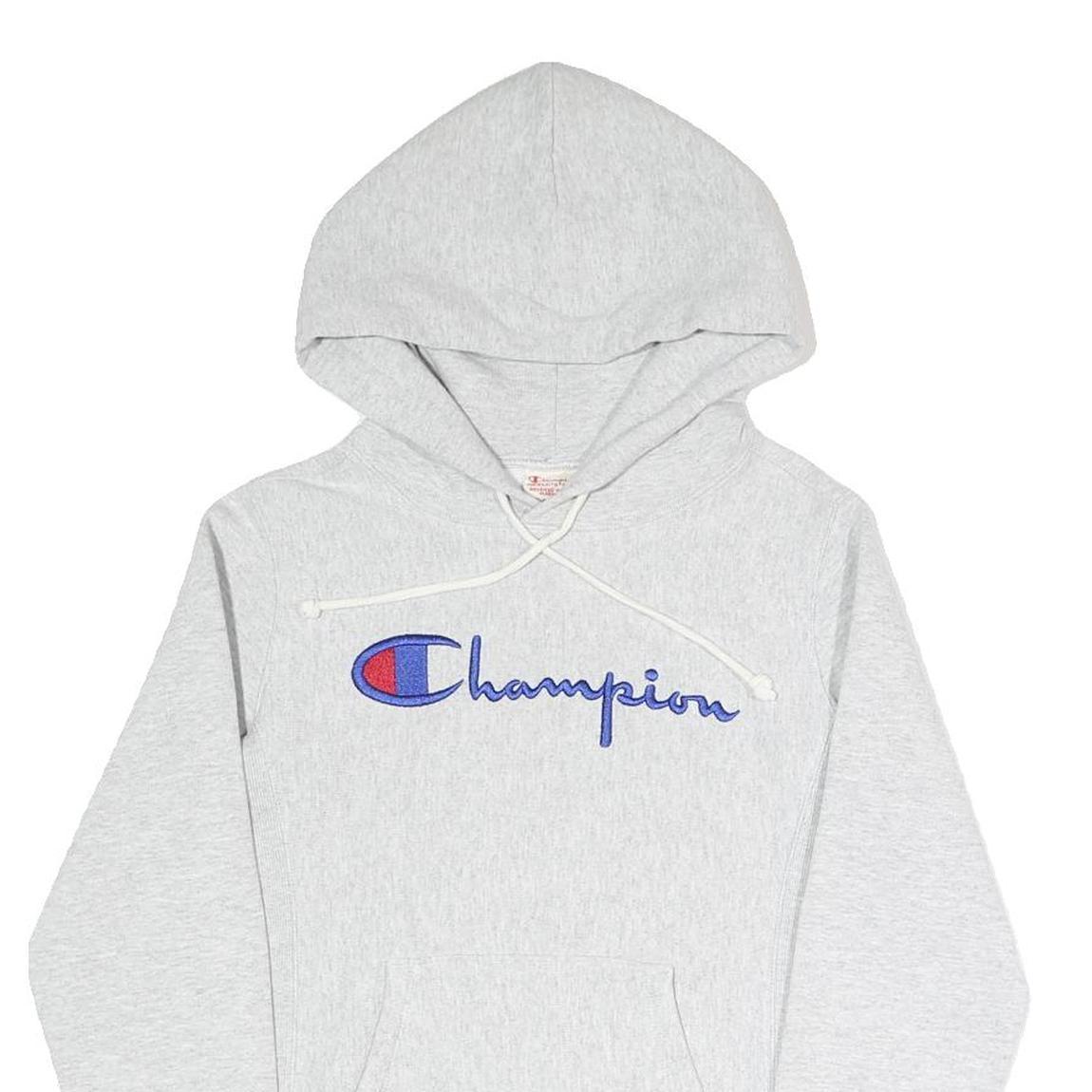 CHAMPION REVERSE WEAVE Mens Grey Hoodie XS Cotton Blend Pullover Hooded