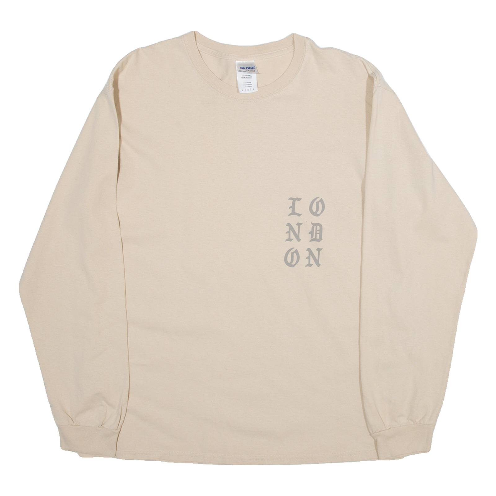 GILDAN Mens T-Shirt Pink Long Sleeve L