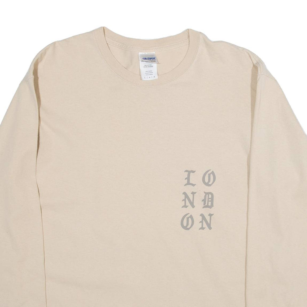 GILDAN Mens T-Shirt Pink Long Sleeve L
