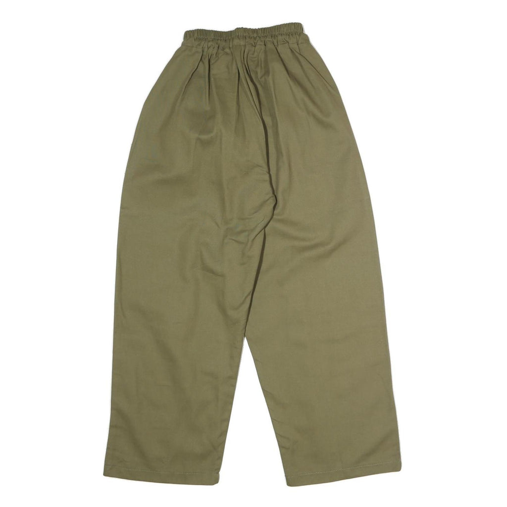 Womens Cotton Regular Fit Olive Drawstring Waist Trousers W18 L25 Comfortable