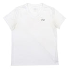 UNDER ARMOUR Mens White V-Neck T-Shirt M Cotton Blend Athletic Casual Sports