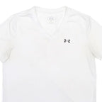 UNDER ARMOUR Mens White V-Neck T-Shirt M Cotton Blend Athletic Casual Sports